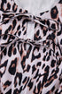 Brown Leopard Tied Front Keyhole Puff Short Sleeve Mini Dress